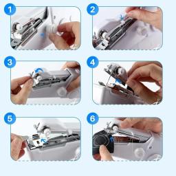 Máquina de costura portátil, mini máquinas de costura portáteis operadas por bateria e USB para iniciantes, reparo rápido doméstico - Image 6