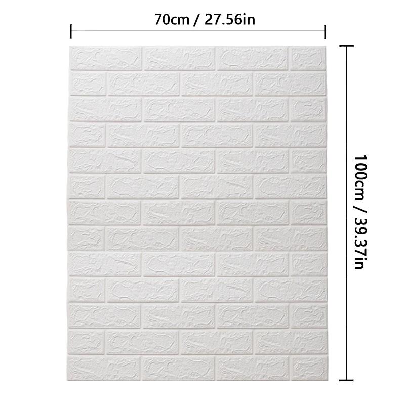 Adesivos de parede impermeáveis autoadesivos, Papel de parede DIY, Decoração do quarto, Padrão de tijolo clássico, 3D Home Decor, Decoração do quarto da espuma, 70cm x 1m - Image 1