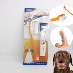 Kit escova de dentes e creme dental para Pet, cão e gato, Dente Oral Cleaner, Kitten Puppy Gel, Pet Grooming Supplies - Image 3