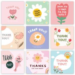 50 unidades/pacote cartões de agradecimento da flor 6cm rosa pequeno cartão de visita para a padaria festa de casamento chá de bebê pacote inserção mailer saco - Image 2