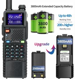 1/2 PCS Baofeng UV-5RH Multi Band Walkie Talkie 3800mAh Bluetooth Programação de telefone AM para UV-5R Rádio Ham de longo alcance - Image 3