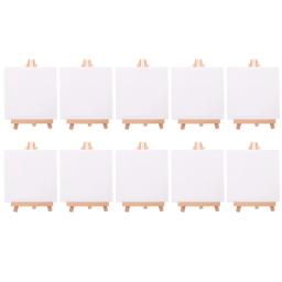 10 Set Artistas Mini Canvas Set Pintura Artesanato DIY Desenho Pequeno Mesa Cavalete Presente - Image 1