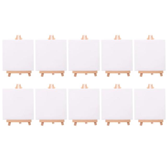 Conjunto de 10 Mini Canvas para Pintura: Artistas DIY, Desenhos e Presentes Criativos em Mesa Cavalete