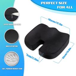 Almofada de assento, cadeira de escritório almofadas almofada de bunda para sessão longa, almofada de cadeira de espuma de memória para trás, cóccix, alívio da dor do cóccix - Image 2
