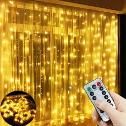 Cortina LED String Lights, Guirlanda, USB, Controle Remoto, Festival, Decoração de Natal, Feriado, Casamento, Fairy Lights for Bedroom, Home - Image 1