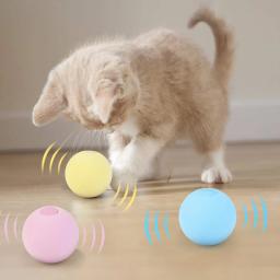 Gato brinquedos interativos brinquedos interativos do animal de estimação squeaky elétrica catnip gato treinamento brinquedo plaything bola para gato kitty suprimentos gravidade bola - Image 6