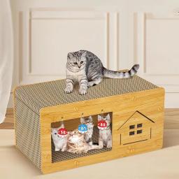 Arranhador grande para animais de estimação, casa do gato, coçadeira, cama do gato, ninho, gatinho arranhando pad, brinquedos da casa - Image 4