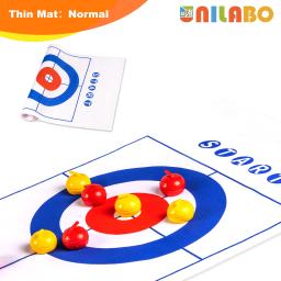 Jogo de curling de mesa portátil Unilabo com 8 pedras – competição familiar, diversão e jogos entre pais e filhos para idades de 3 anos ou mais e adultos - Image 3