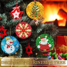Silicone Resina Epóxi Moldes, Enfeites De Natal, Pingente De Forma Redonda, Actvty Moldes De Fundição, 4Pcs - Image 3