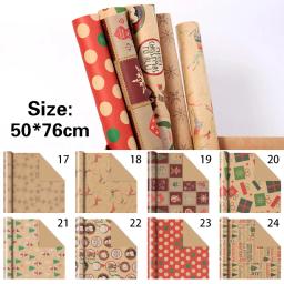 Papel De Embrulho De Presente De Natal, Festa De Aniversário, Papel Artesanato DIY De Casamento, Xmas Elements Collection Gift Box, Papéis De Embalagem - Image 2