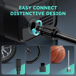 Compressor de ar portátil para insuflação de pneus ASMAX, bomba de ar inteligente com manómetro de pressão dos pneus de 160PSI, insuflador de pneus rápido e inteligente de 7500mAh para carro, mota, bicicleta, bola, lan - Image 6