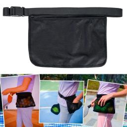 Bolsa de transporte para bola de tênis, grande capacidade, zíper, armazenamento de bola de tênis, bolsa de cintura para esportes ao ar livre, suporte para celular, bolsa de malha, 1 peça - Image 3