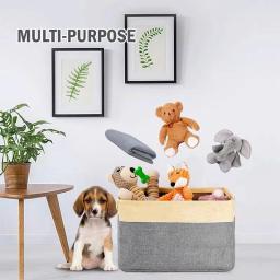 Cesta De Armazenamento De Brinquedo De Estimação Personalizada Caixa De Armazenamento De Brinquedos De Gato E Cão Acessórios De Organizador De Casa Dobrável Cesta De Armazenamento - Image 3