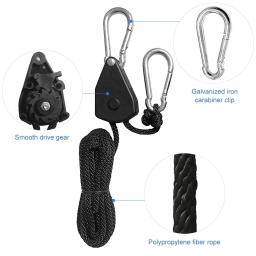 Cordão ajustável Pendurado para Camping, Ratchet Hanger, Pulley Lifting, Pulley Hook, Plant Lamp Rope, Outdoor, Camping, 5m, 8 Polegada - Image 4