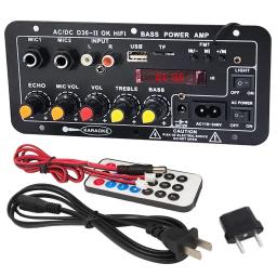 Placa Amplificadora Bluetooth Digital, Subwoofer, Microfone Duplo, Alto-falante Amplificador Karaoke, Home Theater, DIY, 12V, 110V, 220V, 30W - Image 6