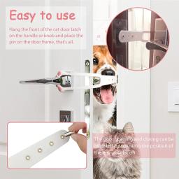 Ajustável plástico pet porta titular, Elastic Gate Lock, Flex trava cinta, impede que os cães de entrar, manter o cão fora - Image 5