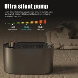 Gato Bebedouro com Filtro Automático, Luz Led, Inteligente Anti-Dry Burning, USB elétrico Mudo, Fonte de Água, Pet Itens, 3L - Image 3