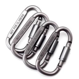 Alumínio liga mosquetão para escalada, d-ring segurança mosquetão, gancho de sobrevivência ao ar livre, 2pcs - Image 3