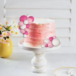 Conjunto de 30 bola-como bolo picaretas, decoração suprimentos para festa de aniversário, casamento, rosa, branco, rosa escuro - Image 5
