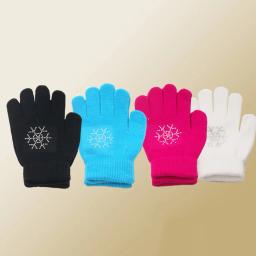 Luvas de patinação infantil, acessórios esportivos no gelo, algodão antiderrapante, quente, elástico, figura infantil, inverno, 1 par - Image 6