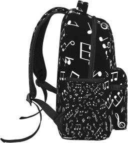 Piano Music Note Mochila para Homens e Mulheres, Mochilas de Computador, Viagem, Caminhada, Camping, Mochila, Mochila, Moda - Image 3