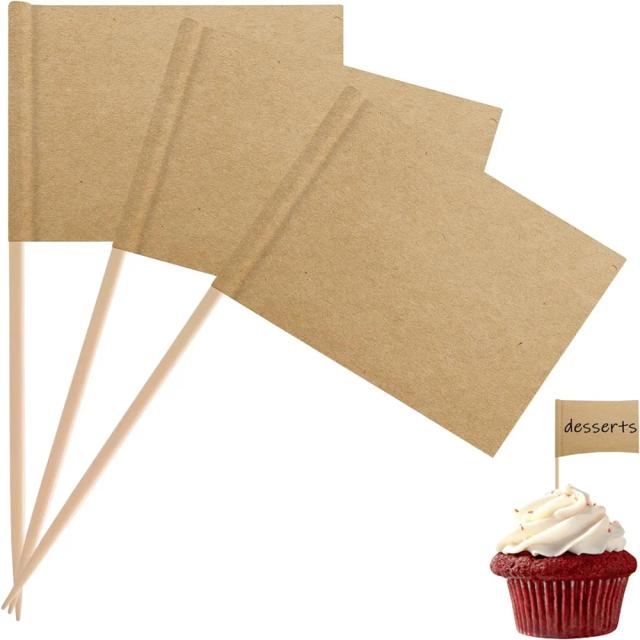Conjunto de 200 Bandeirinhas em Branco para Decoração de Festa e Buffet