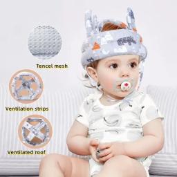 Chapéu de proteção ajustável Head Protection Capacete de segurança do bebê Criança Caminhada Crash Cap Chapelaria 1 pc - Image 5