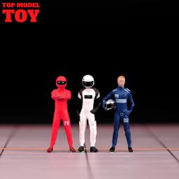 Figuras de Boneca Motorista de Corrida em Miniatura, Modelo Pintado para Carros, Mini Cena Adereços, Brinquedos Veículos, 1: 64 Masculino - Image 1