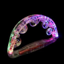 Piscando LED Pandeiro Toy, Clear Light Up Sensory Toy, Instrumento musical, Agitando brinquedo para festivais, Instrumento de aniversário Orff - Image 4
