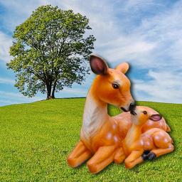 Jardim ao ar livre Estátuas de animais, escultura realista, mães Love Doe and Fawn, Buck Stag, rena, quintal, gramado ornamentos - Image 4