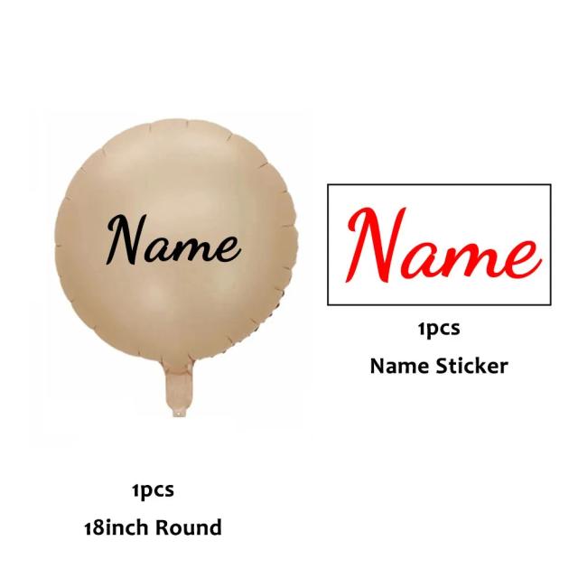Balão Personalizado Grande para Aniversário: Marrom, Caramelo, Creme e Bege com Nome e Coração
