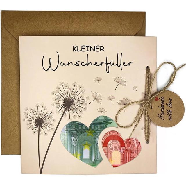 Cartão Presente de Casamento com Envelope Personalizado e Porta-Dinheiro para Jovens e Adultos