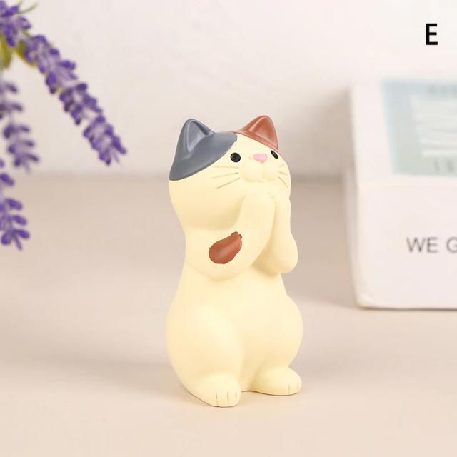 Óculos de Titular do Telefone Móvel Estilo Japonês em Resina - Decoração de Gato para Mesa, Colecionável e Papelaria, 1 Peça