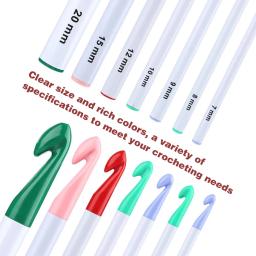 7 pçs enorme conjunto de gancho de crochê 20mm-7mm agulhas de crochê para crochê conjunto de agulhas de tricô diy artesanato ferramentas de tecelagem de fio - Image 3