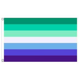 Lgbt azul homem gay bandeira do orgulho gay, bandeira do arco-íris para decoração, tamanho 90x150cm - Image 1