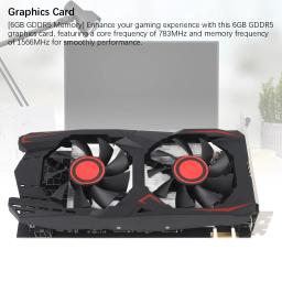 Placa gráfica 6GB GDDR5 Ventilador duplo de 192 bits PCIe 2.0 x16 Slot suporta DVI, VGA, HD Interfaces multimídia Placa gráfica para jogos - Image 4
