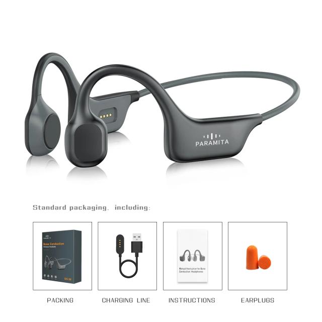 Headset Bluetooth 5.3 à prova d'água com microfone - Fones de ouvido de condução óssea para esportes e corrida, modelo DG08, 2022