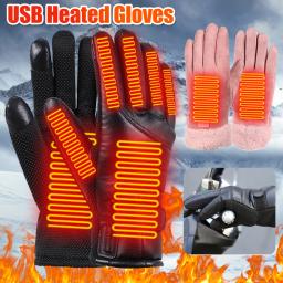 Usb luvas aquecidas elétricas ao ar livre luvas térmicas mão mais quente inverno luvas de esqui da motocicleta luvas aquecidas à prova dwaterproof água tela toque - Image 2