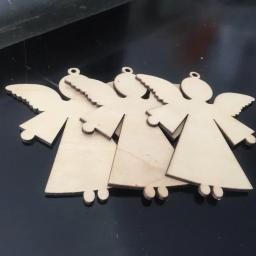 10 peças recortes de madeira inacabados, formas de anjo para projetos de artes e ofícios DIY, decorações, enfeites - Image 5