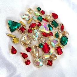 Fivela De Cristal De Strass Brilhante, Forma Mista Costurar Em Vidro, Garra De Ouro, Decoração De Casamento DIY, Roupas, Sapato, Vestido, 10 Cores, 50Pcs por Saco - Image 5
