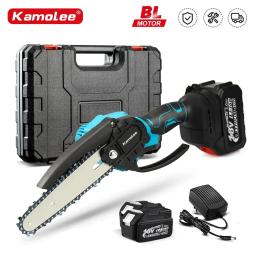 Kamolee-Brushless Serra Elétrica, Mini Chainsaw, Cortador de Madeira, Poda Jardim Power Tool, Makita 18V Bateria, 8" - Image 1