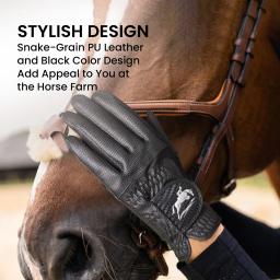 Luvas femininas de couro PU premium para equitação, leves, respiráveis e extensíveis com aderência para tela sensível ao toque para equestre - Image 5