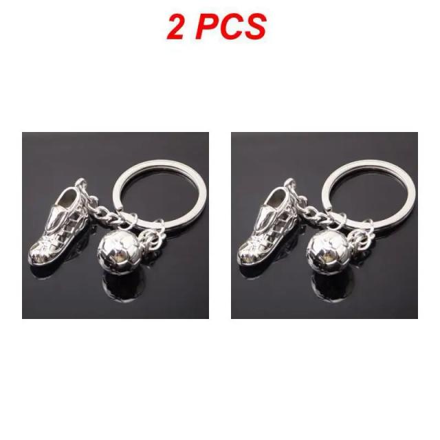 Chaveiro de Futebol em Metal com Design Criativo - Acessório Esportivo Original, Ideal para Presentear, Pacote com 2 Peças em Material Durável