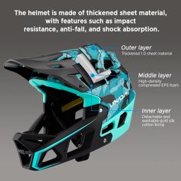 LIXADA-Capacete Full Face Mountain Bike para Homens e Mulheres, Capacete de Corrida Adulto, MTB Downhill com viseira, 31 Vents - Image 4