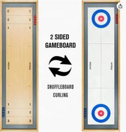 Jogo de tabuleiro clássico 2 em 1 Shuffleboard e Curling - Image 5