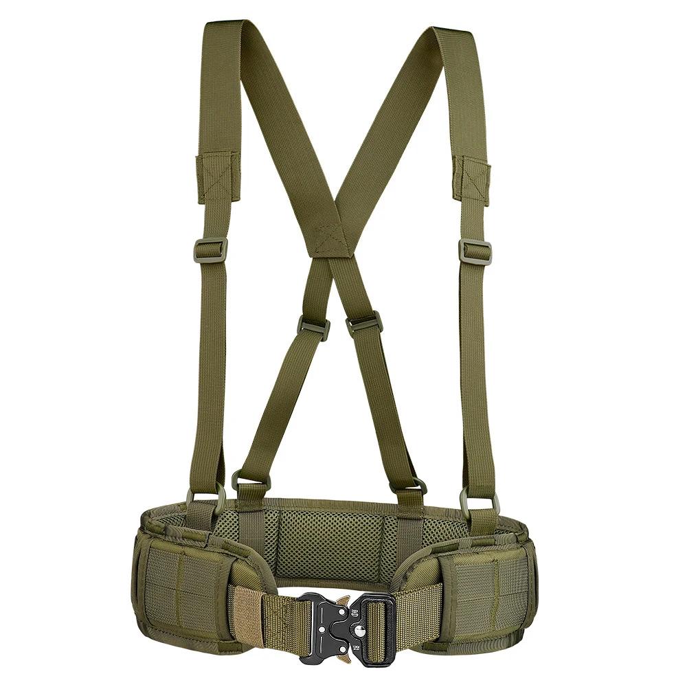 Air-soft acolchoado Molle cinto com suspensórios ajustáveis, equipamento de combate tático batalha, correias livres - Image 1