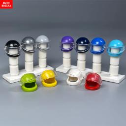 5 pçs moc tijolos 30006 30124 88415 2446 2447 capacete da motocicleta viseira figura de ação usar blocos de construção brinquedo crianças presente - Image 2