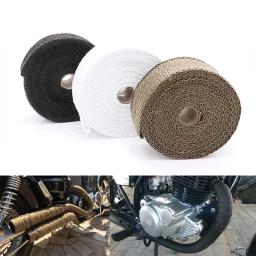 Rolo De Pano De Isolamento Térmico De Fibra De Vidro De Escape De Motocicleta, Peças De Proteção De Algodão, Branco Preto e Dourado - Image 2
