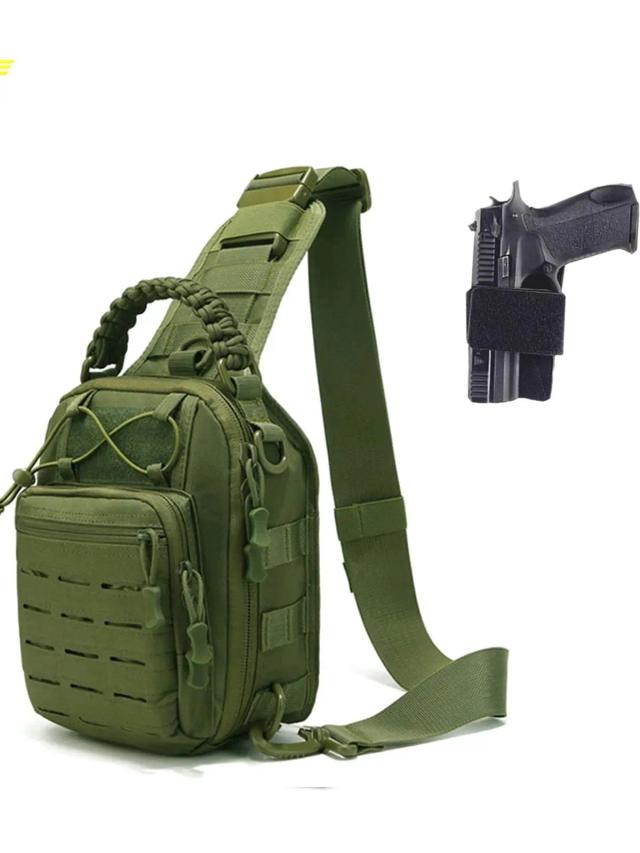 Bolsa de Ombro Tática de Nylon - Mochila Compacta para Esportes ao Ar Livre e Caça de Alta Qualidade