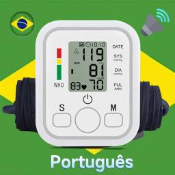 Monitor de PA Médica Automática, Frequência de Batimento Cardíaco, Medidor De Pulso, Tonômetro, Esfigmomanômetros, Russo, Árabe, Espanhol, Português Voz - Image 6